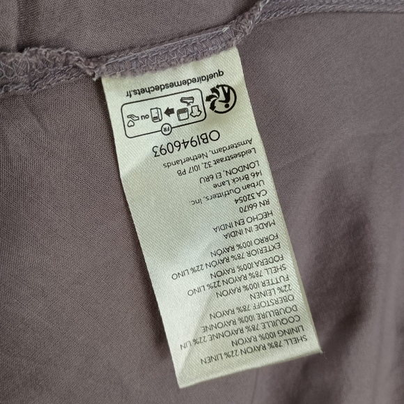 Free People Maxwell Linen Blend Mini Dress in Quail Size Medium NWOT $148 - Picture 12 of 12